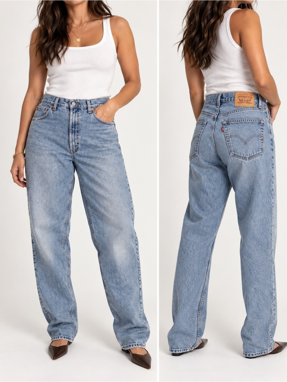 VTG Levi’s 550 Light Wash Rigid Made in USA 90s 38 x 32 Worn In